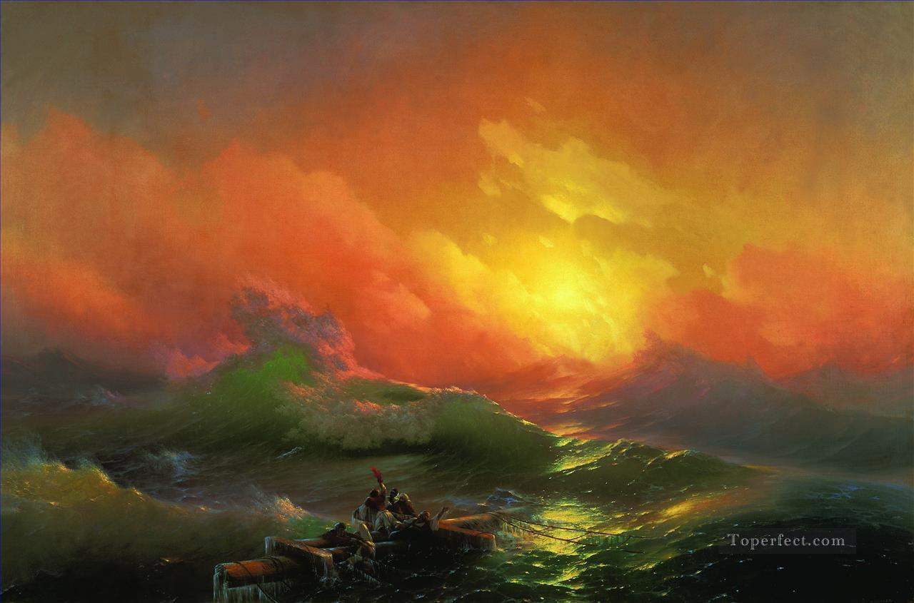 La novena ola 1850 1 Romántico Ivan Aivazovsky ruso Pintura al óleo